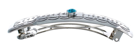 Navajo Sterling Silver Turquoise Hair Barrette AX125161